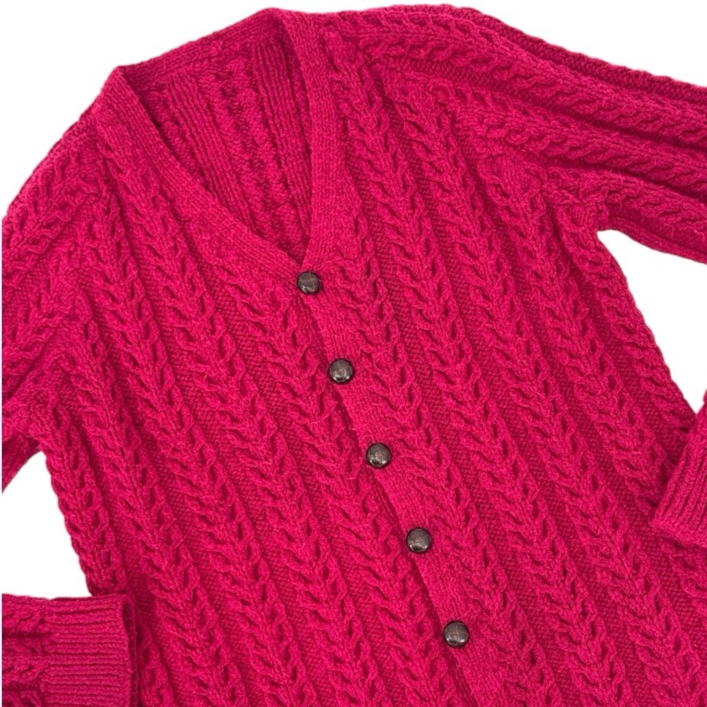 Vintage Handmade Fisherman Cable Knit Wool Cardigan
Sweater
